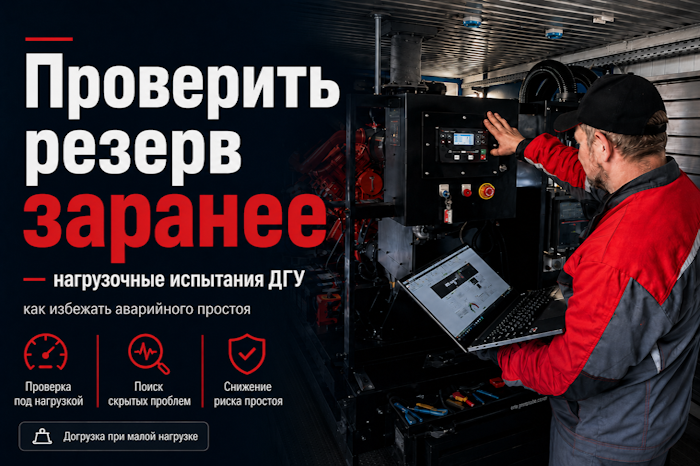 Нагрузочные испытания ДГУ: как заранее проверить резерв и избежать аварийного простоя