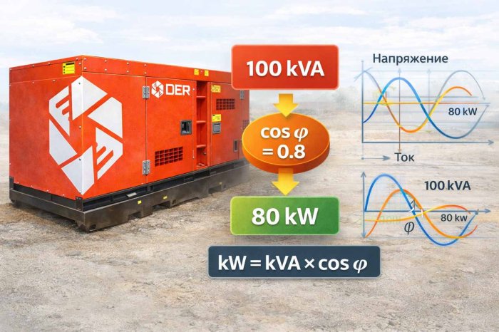 кВт, кВА и cos φ: как выбрать мощность дизельного генератора
